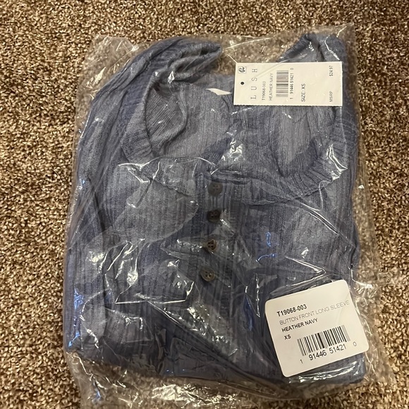 LUSH Button Half-Placket Long Sleeve Shirt - Picture 2 of 2